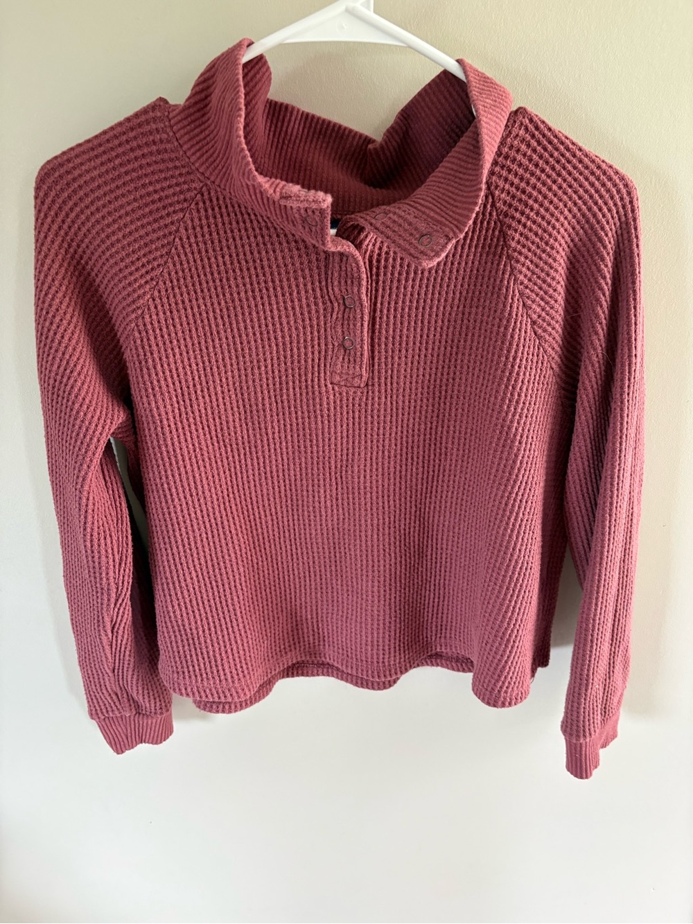 Old Navy Dusty Rose Waffle Knit Henley